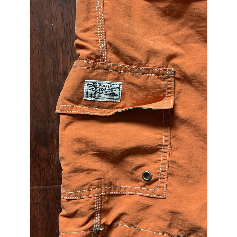 Polo Ralph Lauren Nylon Swim Trunks Orange Green 418887 Men's SZ 34W x 9L BNWOT - Picture 3 of 14